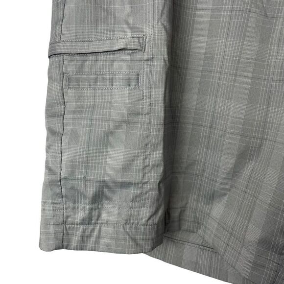 Greg Norman Gray and White Plaid Shorts Stretchy Shorts with Pockets waist 38 - Picture 3 of 12